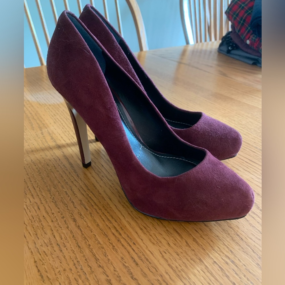 Size 7 Charles by Charles David Burgundy 4 inch suede heels. Never worn